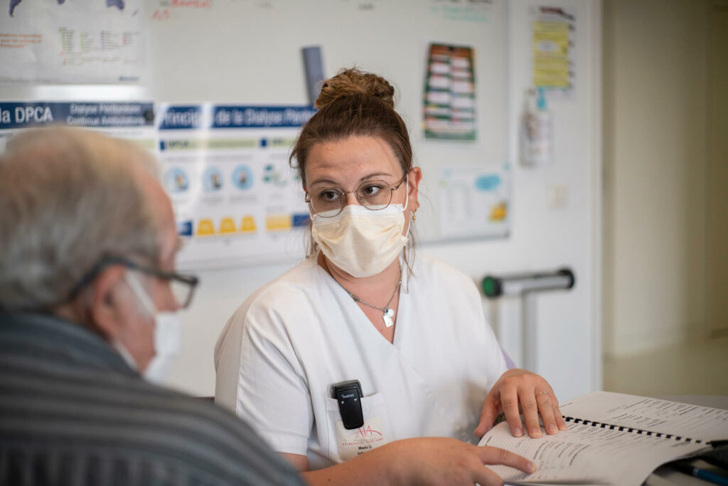 infirmière en formation patient